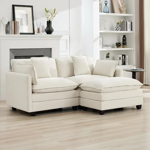 Vista 104 de Sofá modular en forma de nube de 113 pulgadas, sofás de asiento profundo de gran tamaño para sala de estar, sofá modular tapizado de chenilla