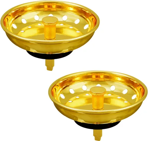 Vista 13 de KONE Colador de Drenaje para Fregadero Dorado Tapón y Colador para Fregadero de Acero Inoxidable Cesta Coladora para Fregadero de Cocina de Repuesto