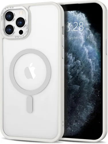 Vista 236 de Anuck - Funda magnética para iPhone 11 compatible con MagSafe, carcasa trasera mate translúcida dura, borde de TPU, delgada, resistente a impactos