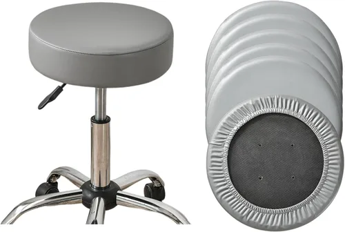 Vista 46 de HAOYONG Juego de 2 fundas redondas para taburetes de bar, impermeables, de poliuretano, fundas elásticas para taburetes de bar, fundas para sillas
