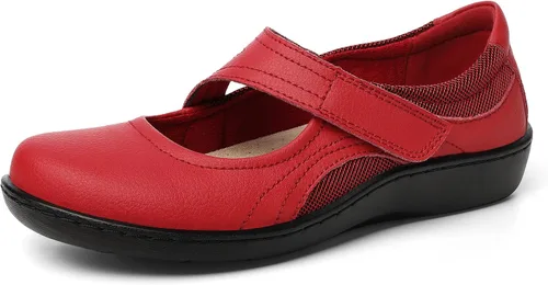 Vista 2 de Oviaric Zapatos planos clásicos y cómodos Mary Jane para mujer, zapatos de vestir casuales a la moda, bonitos zapatos de vestir con puntera cerrada