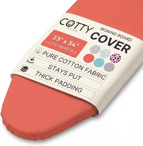 Vista 10 de Funda extra gruesa para tabla de planchar de 15 x 54 pulgadas, tamaño estándar, acolchada, reflectante al calor, algodón resistente al quemado Gris