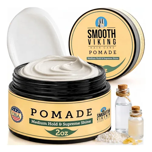 Vista 11 de Smooth Viking Arcilla de peinado para hombre, crema moldeadora con acabado mate, producto para peinados texturizados, gruesos y modernos, sin