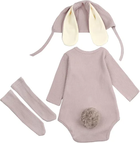 Vista 5 de AGQT Babys Bunny Costume Easter Halloween Outfit Set Size 0-24 Months