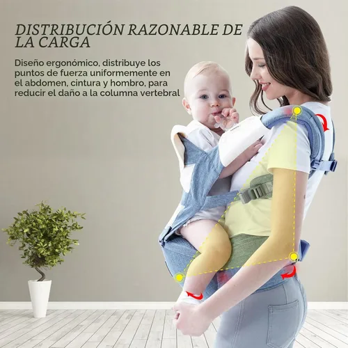Vista 6 de Bellababy - Portabebés multifunción con asiento de cadera (posición M ergonómica) para bebés de 3 a 36 meses, formas de transportar 6 en 1, todas