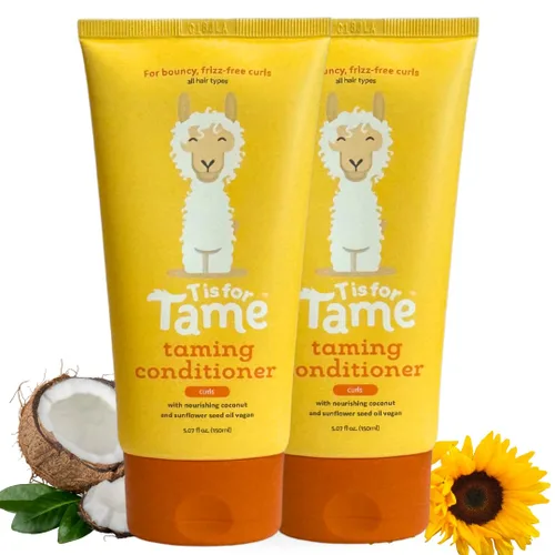 Vista 10 de T is for Tame - Acondicionador domesticante para niños – Acondicionador natural para cabello rizado con aceite de coco y girasol – Desenreda