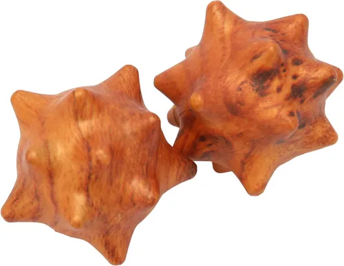 Vista 8 de Yinhing 2 bolas de ejercicio de mano de madera, bola de masaje de mano de madera para palma relajante, bolas de masaje de acupuntura texturizadas