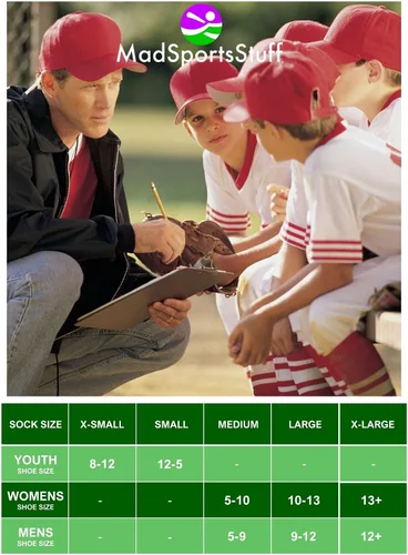 Vista 4 de MadSportsStuff - Calcetines de béisbol para niños, niñas, hombres o mujeres, tallas para jóvenes y adultos