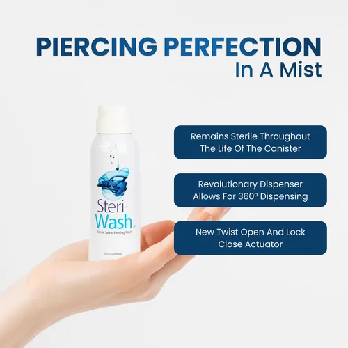 Vista 2 de Steri-Wash Postcare Piercing Spray 3 oz