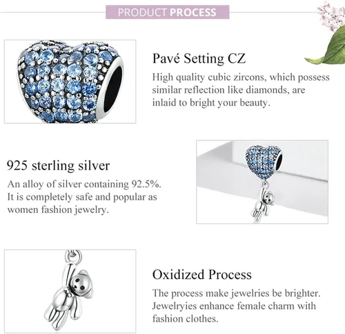 Vista 49 de Abalorios de plata de ley para pulseras, collares, familia para siempre, circonita cúbica, regalo de joyería para mujeres