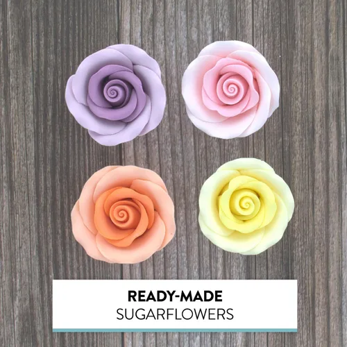 Vista 7 de Global Sugar Art Rosas comestibles de primera calidad, colores surtidos de primavera, sin alambre, medianas de 1.5 pulgadas, 12 unidades por Chef