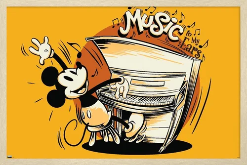 Vista 5 de Trends International Disney Mickey Mouse - Póster musical de pared, 34 pulgadas de largo x 22.4 W, versión premium sin marco