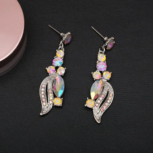 Vista 7 de chaoyite Disfraz de novia en forma de hoja, joyería para novia, collar, aretes, pulsera, anillos, accesorios para vestidos de graduación, Cobre