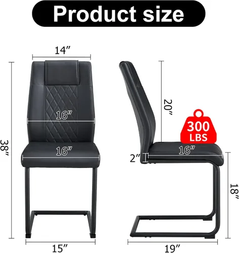 Vista 3 de gopop Juego de 4 sillas de comedor, modernas sillas de cocina y comedor con patas de metal galvanizado, sillas laterales tapizadas para comedor