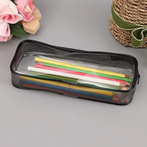 Vista 4 de Funny live Estuche transparente para lápices de gran capacidad, bolsa de almacenamiento, bolsa de PVC transparente, bolsa de lápices