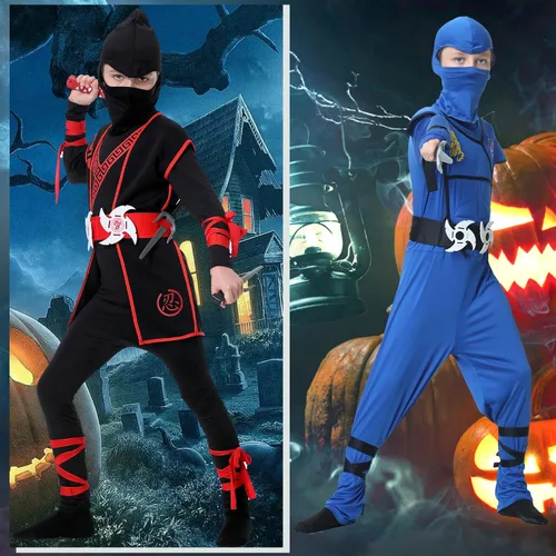 Vista 3 de Conjunto de accesorios de disfraz rojo para niños y niñas, carnaval, Halloween