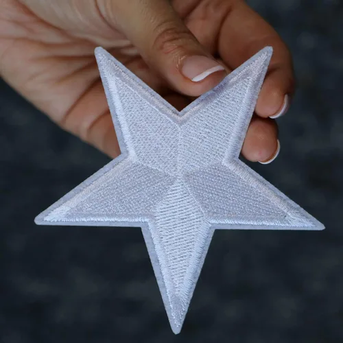 Vista 2 de Parches para planchar - Parche de estrella blanca para planchar en 1 unids Parche bordado Applique Star S-43