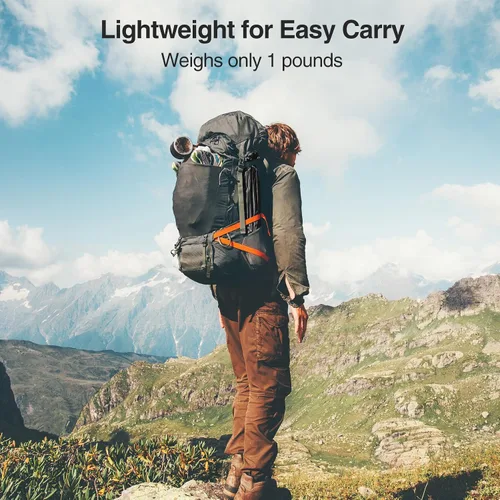 Vista 9 de REDCAMP Farol plegable de 72 pulgadas de alto con estacas y ganchos, postes de lámpara plegables de aleación de aluminio ultraligeros portátiles