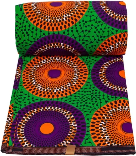 Vista 4 de Africa - Vestidos de tela de algodón Ankara Nigerian Fashion Batik, 6 yardas/lote 24fs1406 3 yardas