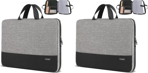 Vista 22 de Ytonet Funda profesional para transportar laptop de 13 a 13.3 pulgadas, delgada, con asas, resistente al agua, compatible con laptops MacBook Air