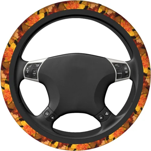 Vista 3 de Fall Leaves - Funda para volante, antideslizante, duradero, accesorios para automóvil, universal, 15 pulgadas Non Slip Durable