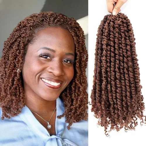 Vista 12 de Fulcrum Pelo de ganchillo Passion Twist de 8 pulgadas, 9 paquetes de cabello pretrenzado y prerrizado para mujeres negras (8 pulgadas