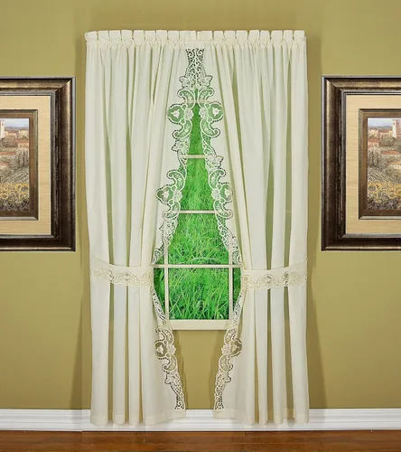 Vista 19 de Today's Curtain Annabelle Cenefa de macramé de 14 pulgadas, color crudo, 60 pulgadas de ancho x 14 pulgadas de largo