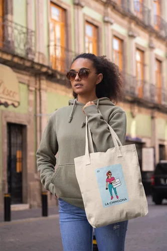 Vista 7 de La Chingona Parody Feminist Latina Canvas Tote Bag