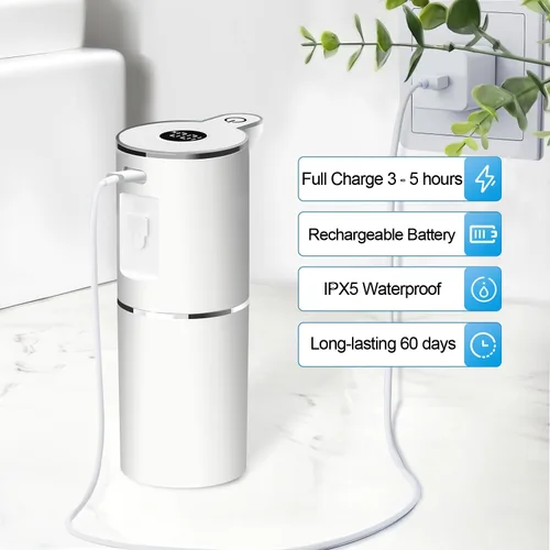 Vista 5 de Dispensador Automático de Jabón Líquido, 6 Niveles Ajustables, Dispensador de Jabón de Montaje en Pared, Recargable por USB con Pantalla LED, 12.8oz
