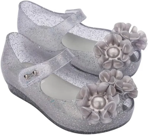 Vista 2 de mini melissa Ultragirl Collection Mary Jane - Zapatos planos para niños pequeños y bebés, cómodos y lindos zapatos planos de gelatina con parte