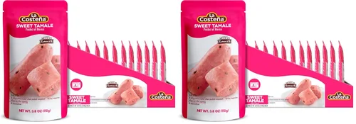 Vista 8 de La Costeña Red Tamales - Bolsa para microondas de comida mexicana, 3.8 onzas, paquete de 12 Made with Pork, Red Sauce & Masa Corn Meal, Ready to