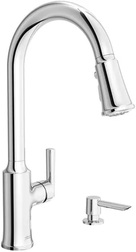 Vista 8 de American Standard 7421300.243 Raviv - Grifo de cocina desplegable con rociador y dispensador de jabón, color negro mate