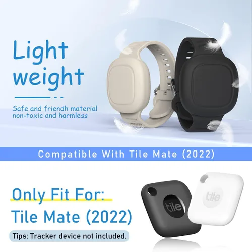 Vista 2 de [Paquete de 2] Funda de silicona para Tile Mate impermeable, pulsera para niños, compatible con Tile Mate (2022), pulsera ajustable oculta