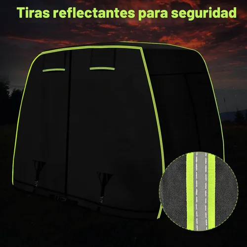 Vista 7 de Funda para carrito de golf de 2/4 pasajeros para EZGO, Club Car, Yamaha con tiras reflectantes, protección para todo tipo de clima, impermeable, a
