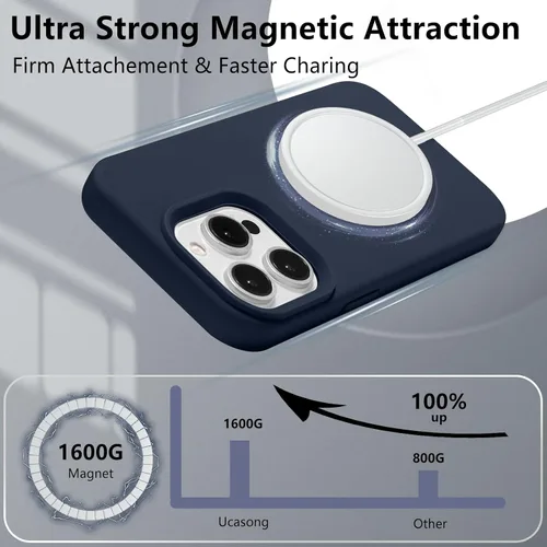 Vista 129 de Funda magnética de silicona para iPhone 13 Pro, color blanco antiguo [Compatible con Magsafe] [Forro de microfibra suave antiarañazos], funda