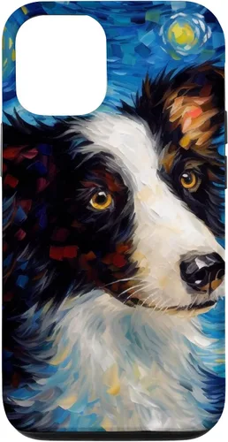 Vista 26 de iPhone 16 Border Collie Starry Night Van Gogh Border Collie Case