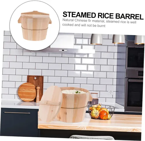 Vista 7 de 1 Unidades Arroz Cocina Gadget Cubo de Madera Cubo de Arroz para Cocina Cubo al Vapor Creativo Cubo de Arroz al Vapor Cubo de Cocina de Madera