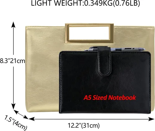 Vista 4 de Milisente Bolso de mano para mujer, formal, casual, brillante, de piel sintética, con asa, para graduación, cóctel, boda