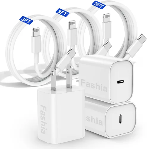 Vista 15 de Cargador rápido para iPhone, cable Lightning de carga rápida de 10 pies, para iPhone 14, 13, 12 Pro Max, cargador de carga rápida con bloque