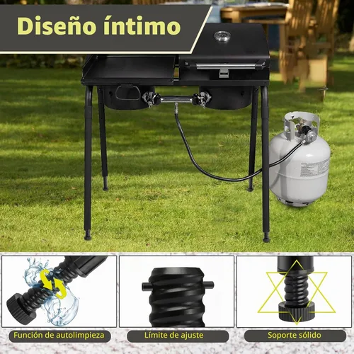 Vista 5 de Niveladores de patas de estufa de campamento ajustables, accesorios para estufas Camp Chef Explorer, apto para estufa de campamento al aire libre