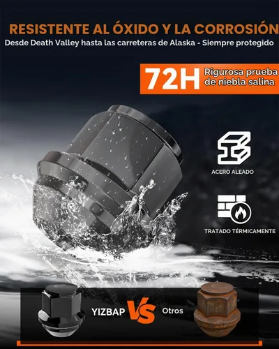 Vista 2 de YIZBAP Tuercas de llanta de rueda OEM M12x1.5, 20PCS 12mmx1.5 tuercas