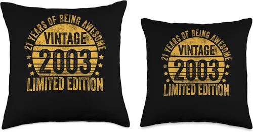 Vista 3 de Retro 21st Birthday Gifts Men Women Throw Pillow