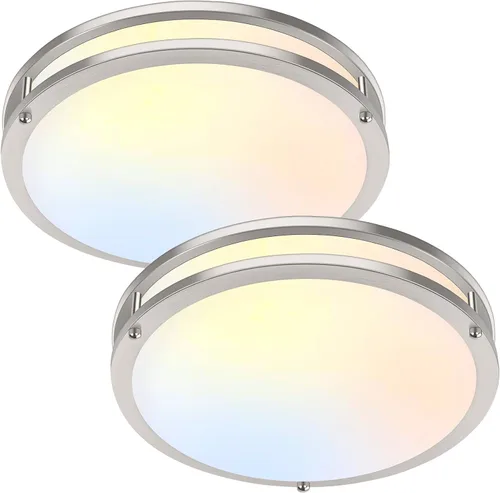 Vista 10 de Lámpara de techo LED de montaje empotrado de 10 pulgadas, 30W, 4000 lm, ajustable, 2700K/3000K/4000K/5000K/6500K, cambio de color, lámpara de techo
