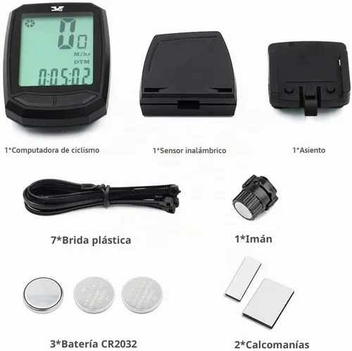 Vista 6 de Velocímetro de bicicleta impermeable e inalámbrico para bicicleta de pista, computadora para bicicleta, odómetro con pantalla LCD y múltiples