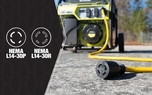 Vista 6 de Southwire Cable generador – Cable de alimentación eléctrica resistente calibre 10 con enchufe de bloqueo L14-30 y receptáculo – Doble voltaje 125