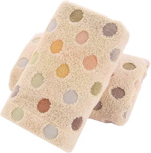 Vista 8 de Pidada juego de 2 toallas de mano de 100 % algodón, patrón a rayas, gran absorción, suave toalla para baño, 13.4 x 29 pulgadas 2 beige