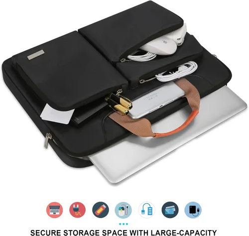 Vista 4 de Lacdo Funda protectora para laptop de 360° para MacBook Air M2/M1 de 13 pulgadas 2022-2010 MacBook Pro M2/M1 2022-2012 Surface Book 3 2 Negro