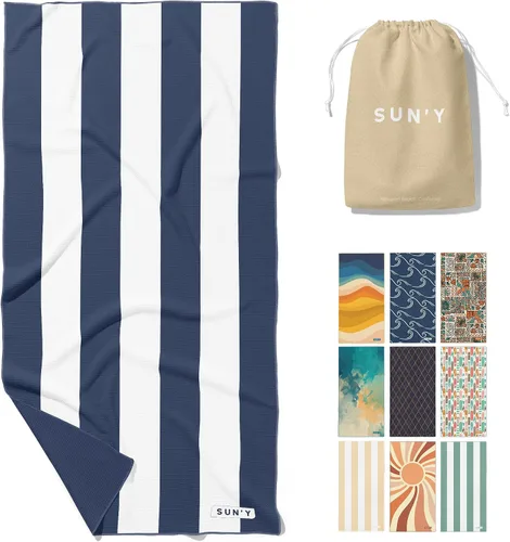 Vista 10 de SUN'Y Toalla de Playa de Microfibra Waffle – Sin Arena, Secado Rápido, Ultra Absorbente, Ligera y Compacta, Toalla de Viaje con Bolsa de Transporte