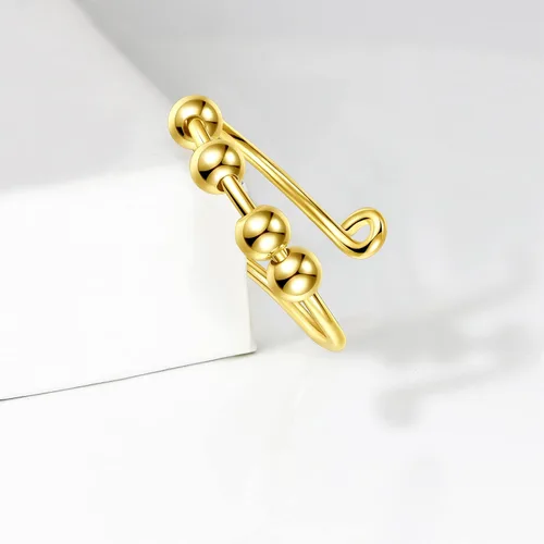 Vista 5 de 2 anillos antiansiedad para mujeres y hombres anillos para ansiedad con cuentas giratorias anillos abiertos giratorios que ayudan a relajarse