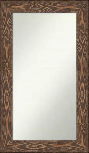 Vista 66 de Amanti Art Espejo de baño marrón para sobre fregadero, 26 x 26 pulgadas, espejo de tocador cuadrado marrón rústico Alexandria, marco de madera